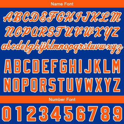 Custom Full Print Design Baseball Jersey orange-blue