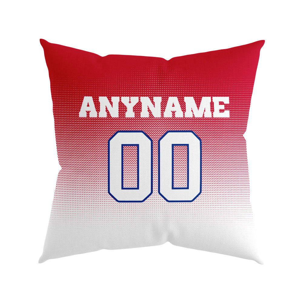 Custom Football Throw Pillow for Men Women Boy Gift Printed Your Personalized Name Number Royal&Red&White