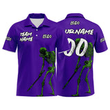 Custom Football Polo Shirts  Add Your Unique Logo/Name/Number Purple