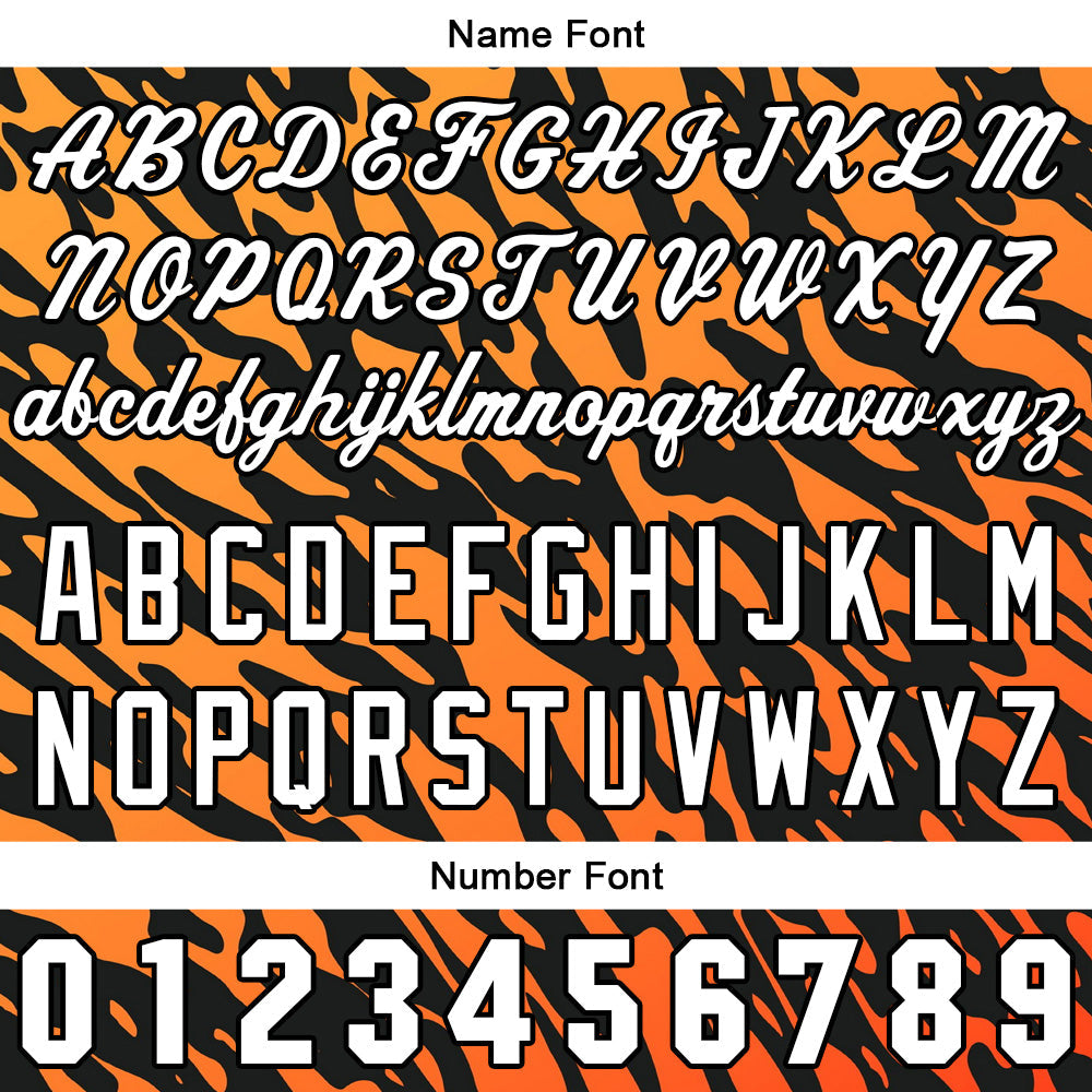 Custom Full Print Design Baseball Jersey orange-black