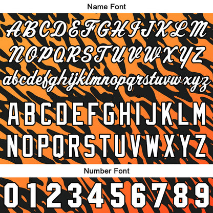 Custom Full Print Design Baseball Jersey orange-black