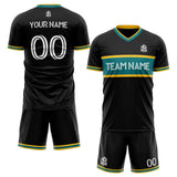 custom soccer set jersey kids adults personalized soccer black