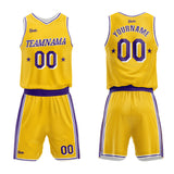 custom basketball suit kids adults personalized jersey yellow