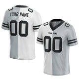 custom authentic split fashion football jersey gray-white-black mesh