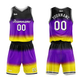 custom gradient basketball suit kids adults personalized jersey purple