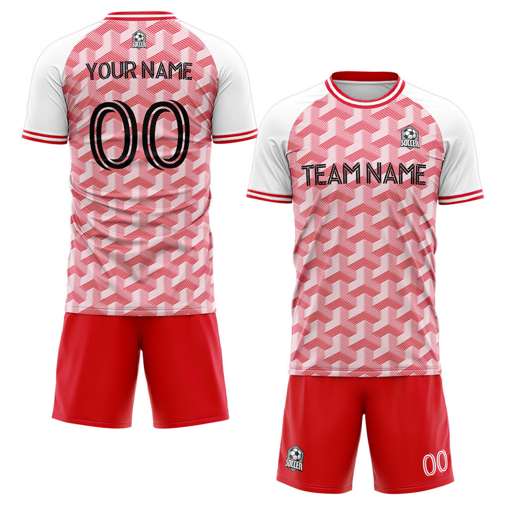 custom soccer set jersey kids adults personalized soccer red