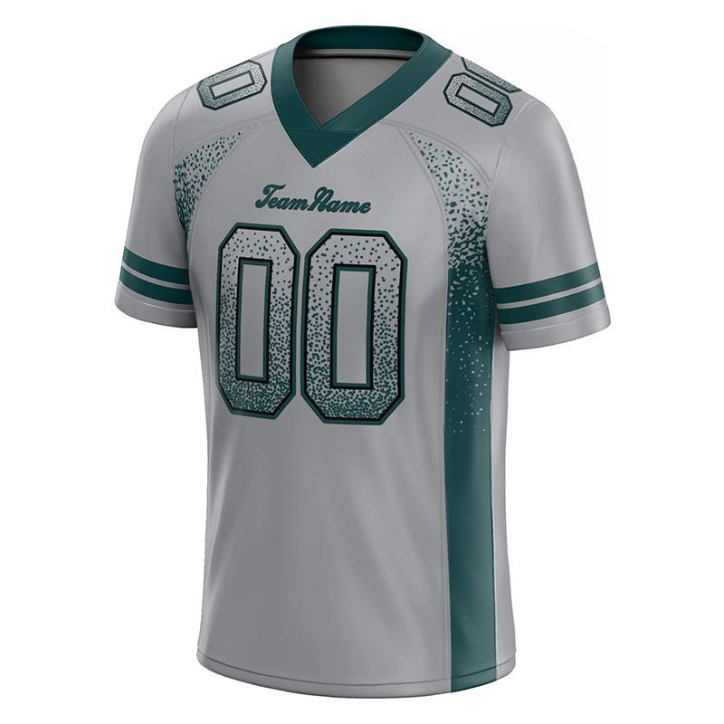 custom authentic drift fashion football jersey gray-midnight green mesh