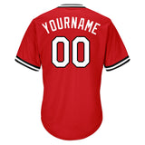 custom baseball jersey red-white-black