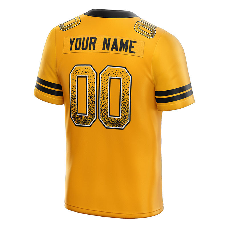 custom authentic drift fashion football jersey yellow-black mesh