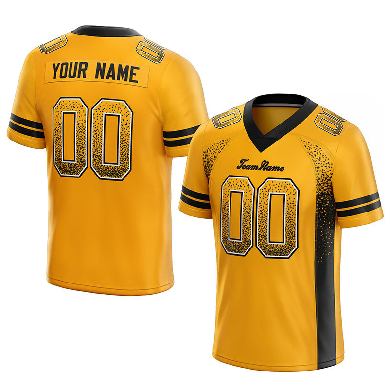 custom authentic drift fashion football jersey yellow-black mesh
