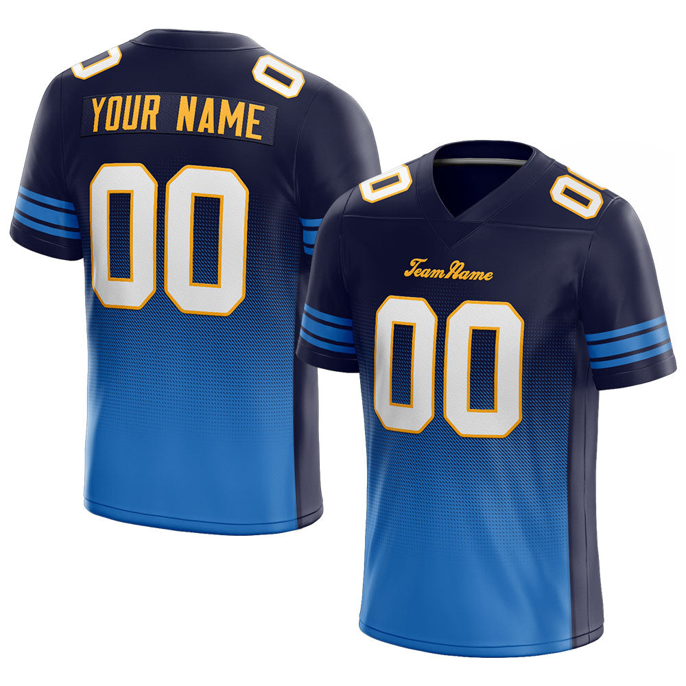 custom authentic gradient fashion football jersey navy-light blue