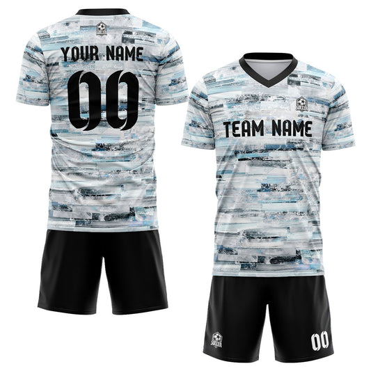 custom soccer set jersey kids adults personalized soccer black
