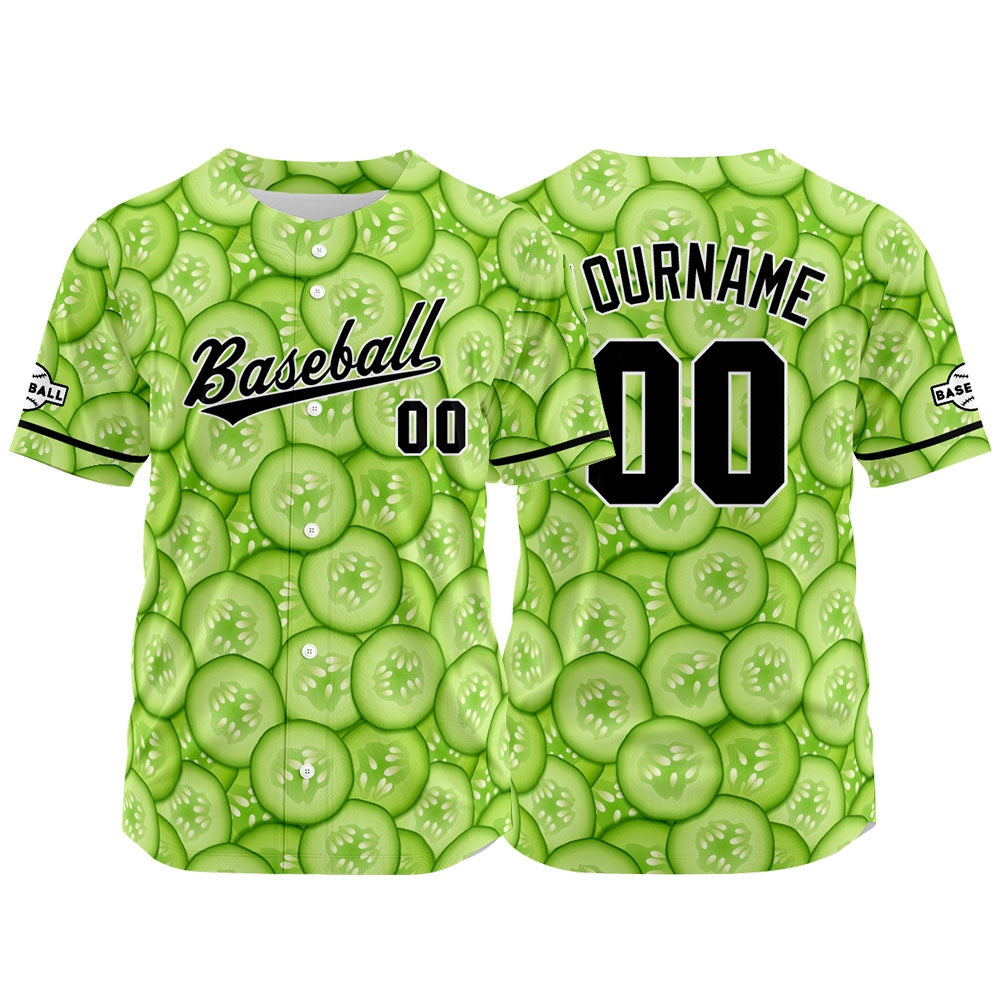 Custom Full Print Design Baseball Jersey green