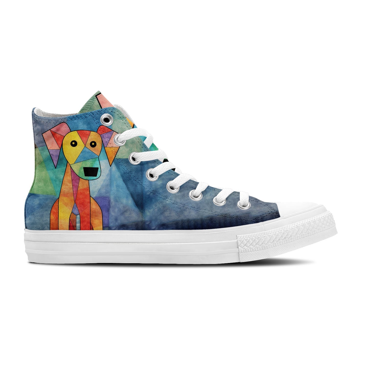 Feline Fantasia: Unleash Your Creative Side with Central-High Canvas Shoes - Unisex Fashion Adorned with the Captivating Grace of Artistic Cat Prints