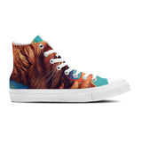 Edgy Cat Chic: Strut with Attitude in Mid-Top Canvas Shoes for All Styles