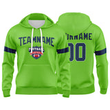 Custom Sweatshirt Hoodie For Men Women Girl Boy Print Your Logo Name Number Neon Green&Navy