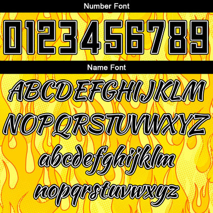Custom Basketball Jersey Uniform Suit Printed Your Logo Name Number Flame&Yellow