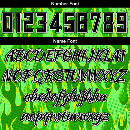 Custom Basketball Jersey Uniform Suit Printed Your Logo Name Number Flame&Green