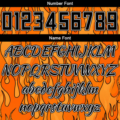 Custom Basketball Jersey Uniform Suit Printed Your Logo Name Number Flame&Orange