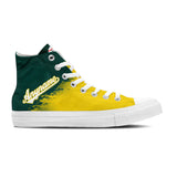 custom high top baseball canvas shoes yellow-green