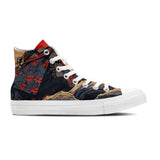 Bushido Elegance: Men and Women's Mid-Top Canvas Shoes - Embrace the Way of the Warrior in Every Stride