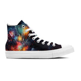 Canvas Kaleidoscope: Unleash Your Creativity with Central-High Canvas Shoes - Unisex Fashion Blooms with the Explosive Beauty of Splash Paint Style Fireworks