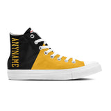 custom high top canvas shoes yellow-black