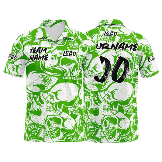 Custom Football Polo Shirts  Add Your Unique Logo/Name/Number Green&White