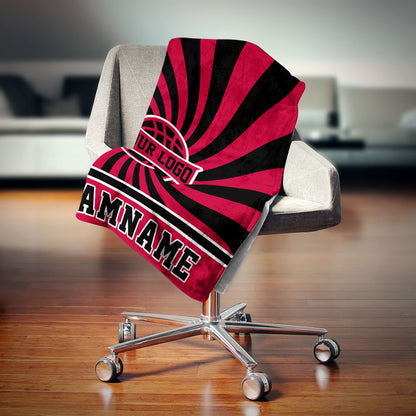 custom ultra-soft micro fleece blanket red-black