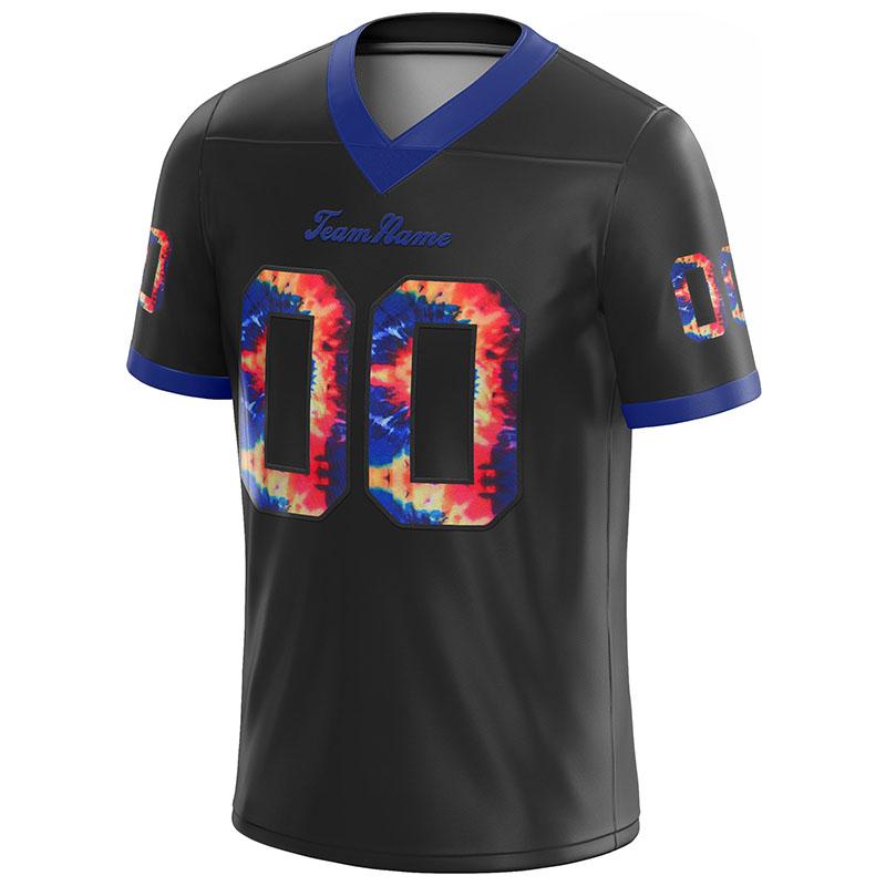 team customized authentic tie dye football jersey white-black mesh
