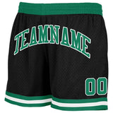 custom white-kelly green authentic throwback basketball shorts