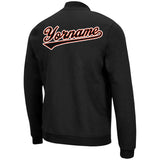 Custom Long Sleeve Windbreaker Jackets Uniform Printed Your Logo Name Number Black-Orange-White