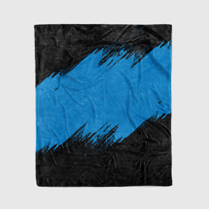 custom ultra-soft micro fleece blanket black-light blue