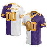 custom authentic split fashion football jersey yellow-white-purple mesh