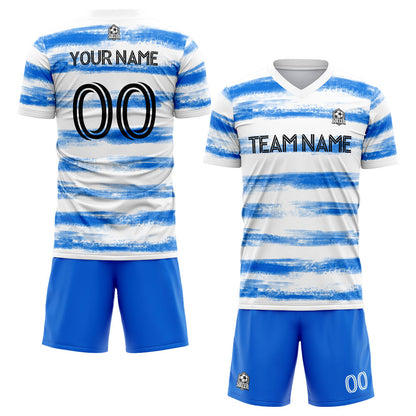 custom soccer set jersey kids adults personalized soccer blue