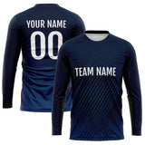 Custom Basketball Soccer Football Shooting Long T-Shirt for Adults and Kids Navy