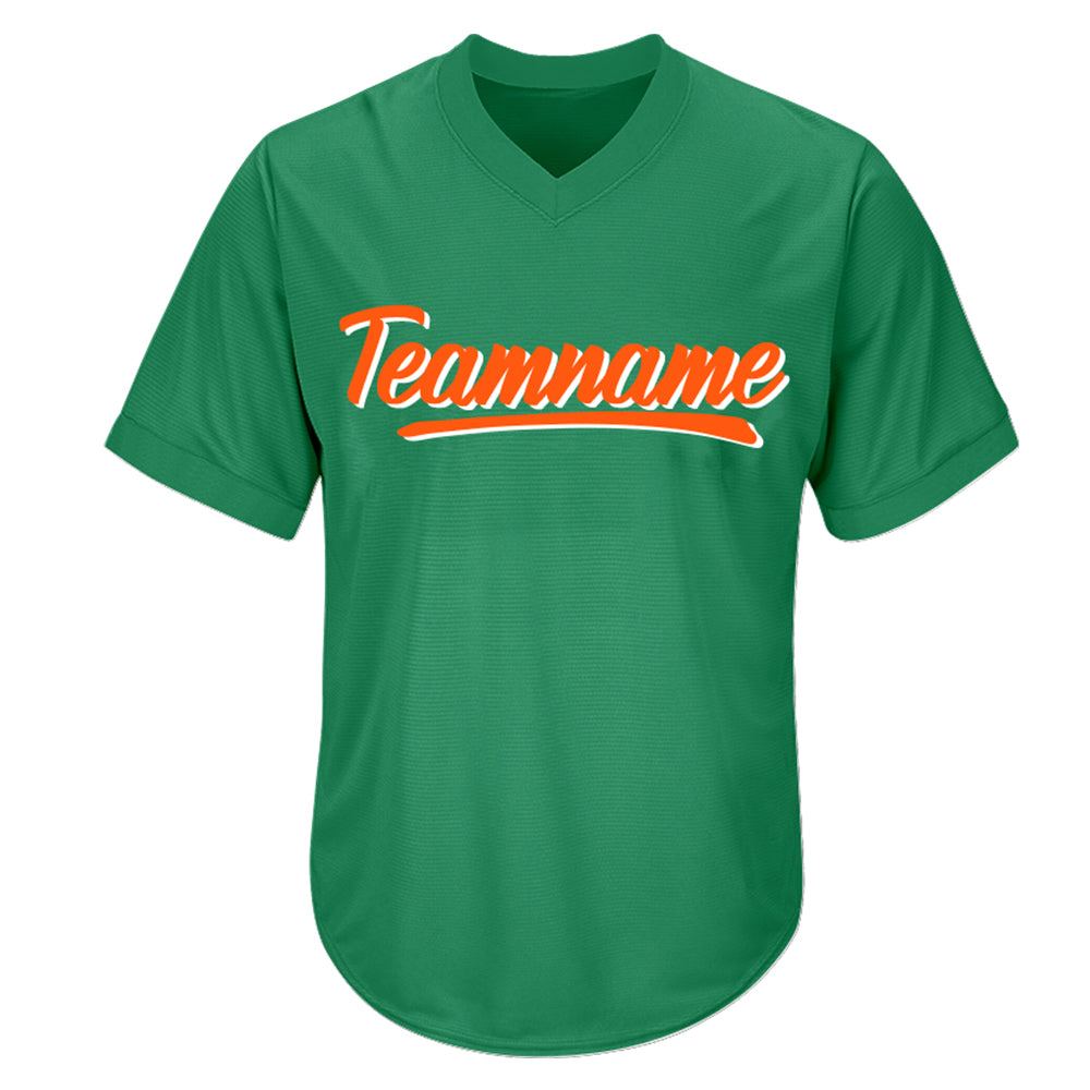 custom baseball jersey green-orange-white