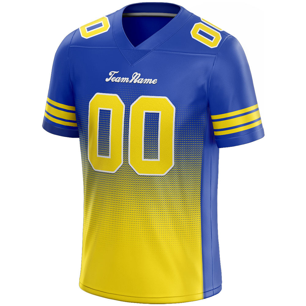 custom authentic gradient fashion football jersey white-blue-yellow