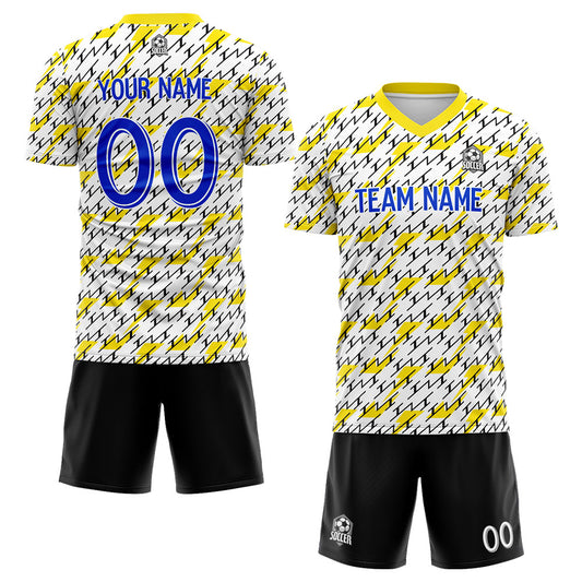 custom soccer set jersey kids adults personalized soccer yellow