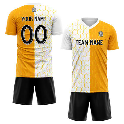 custom soccer set jersey kids adults personalized soccer yellow