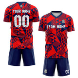 custom soccer set jersey kids adults personalized soccer red