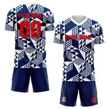 custom soccer set jersey kids adults personalized soccer blue