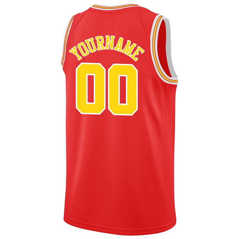custom authentic  basketball jersey red-yellow-white