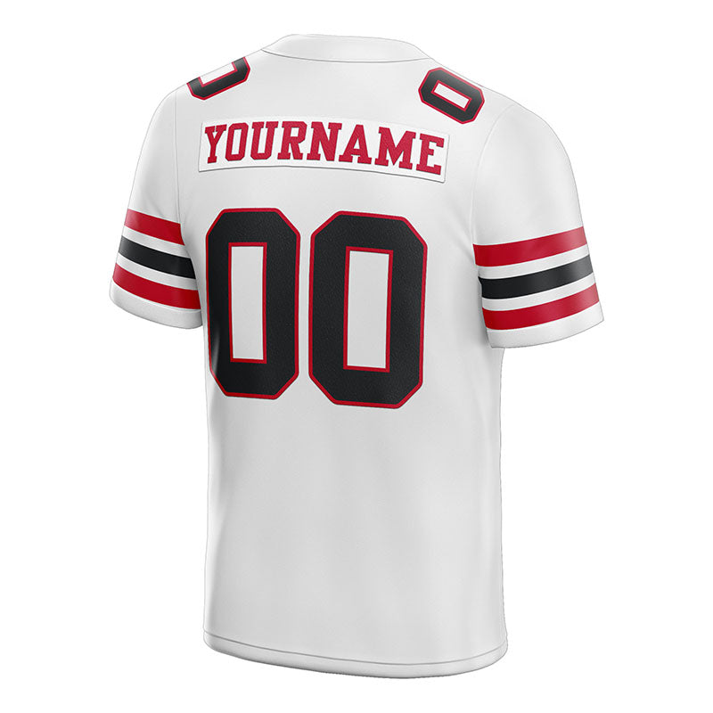 custom authentic football jersey white black-red mesh
