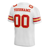 customized authentic football jersey  red white- orange mesh