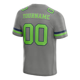 customized authentic football jersey grey  neon-green-navy mesh