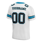 customized  authentic football jersey white black -panther blue mesh