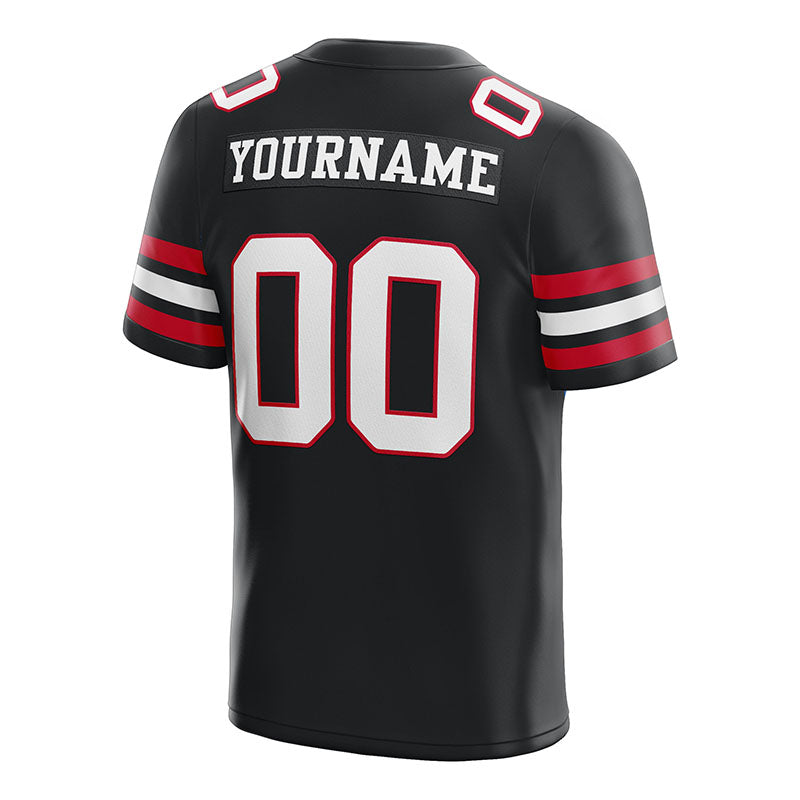 custom authentic football jersey white black-red mesh