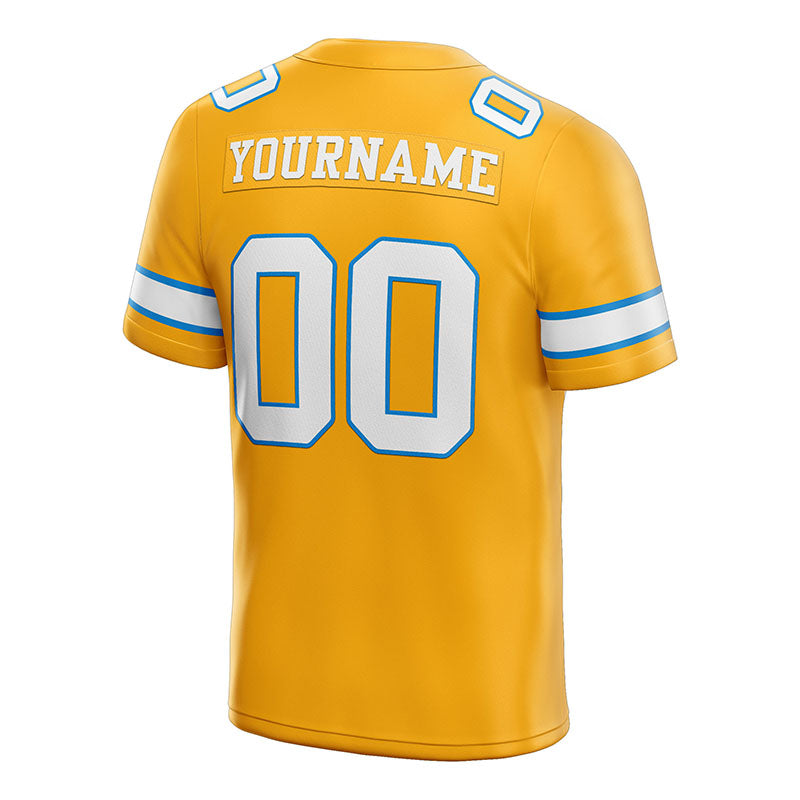 customized  authentic football jersey navy  white -yellow mesh