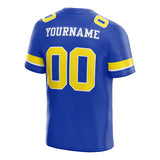 customized authentic football jersey white blue-yellow mesh